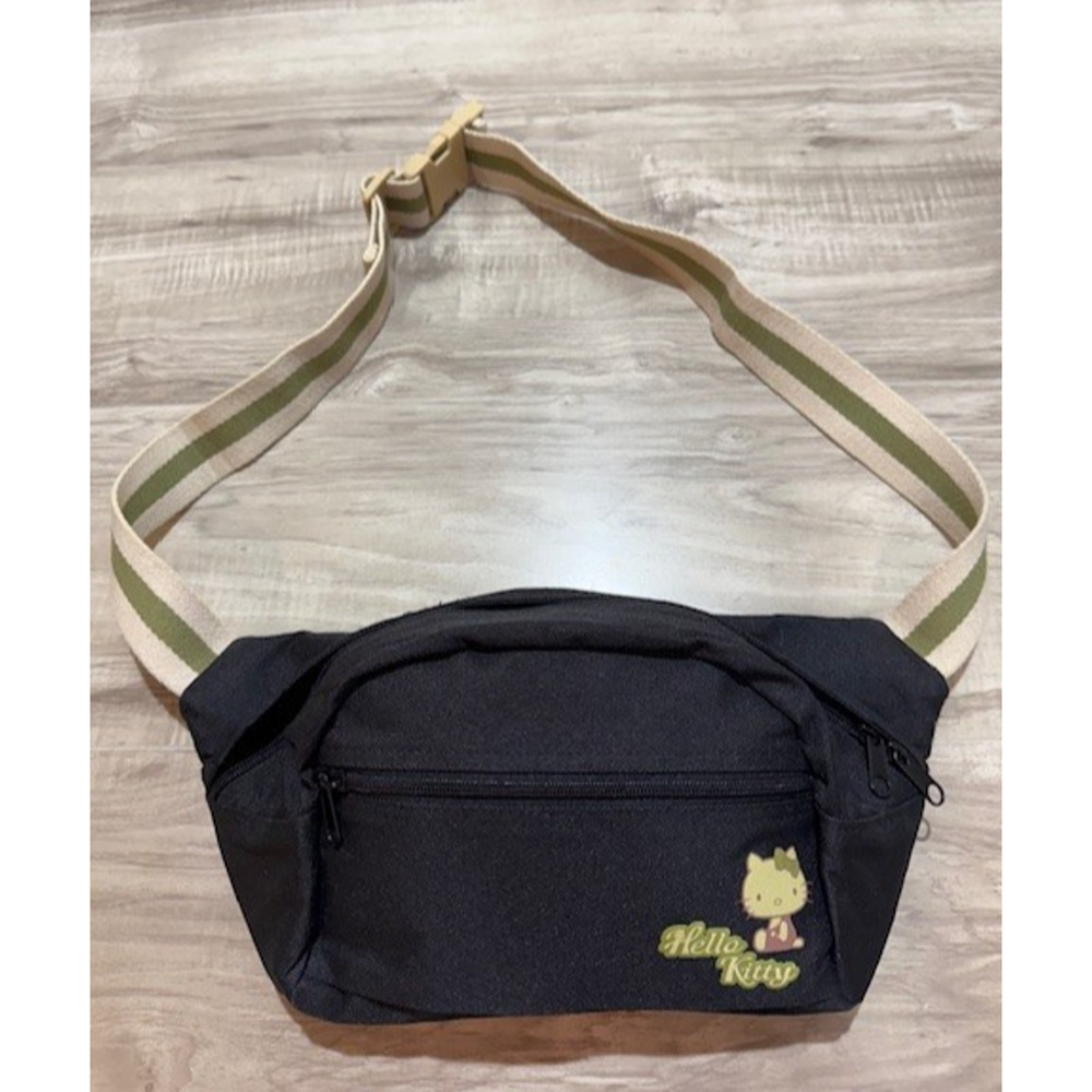 Vintage Sanrio Hello Kitty Adjustable Strap Black Fanny Pack